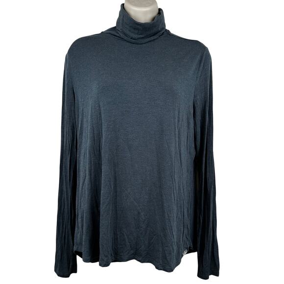 prAna Women's Foundation Turtleneck Lightweight Long Sleeve Teal Large Outdoor - Picture 1 of 8
